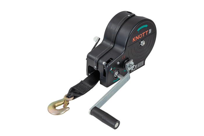 Treuil manuel pour remorque KNOTT 6X0017.311, 900kg avec sangle