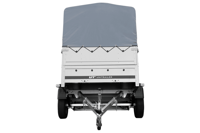 Remorque légère sur ressorts 200x125 UNITRAILER GARDEN 201/R KIPP avec côtés BIS, châssis H-800 et bâche grise