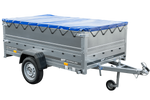 Remorque légère 230x125 UNITRAILER GARDEN 230 KIPP avec côtés BIS et bâche bleue