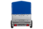Remorque légère sur ressorts 200x125 UNITRAILER GARDEN 201/R KIPP avec côtés BIS, châssis H-800 et bâche bleue