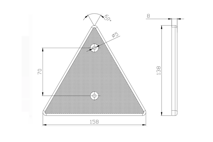 Réflecteur triangulaire rouge FRISTOM DOB-031, réflecteur de 158 mm