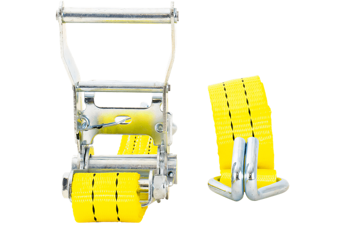 Jeu de quatre courroies de transport jaunes UNITRAIER 4 m/35 mm/2 t avec tendeur