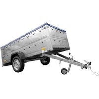 Remorque à un essieu sur ressorts 264x125 UNITRAILER GARDEN 264/R KIPP avec côtés BIS, châssis H-0 et bâche bleue