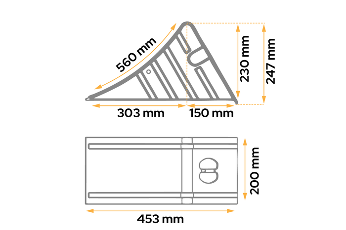 Cale de roue avec support de montage AL-KO UK53, h:247mm