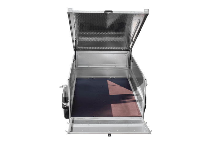 Remorque légère sur ressorts 200x125 UNITRAILER GARDEN 201/R KIPP avec côtés BIS et couvercle en aluminium