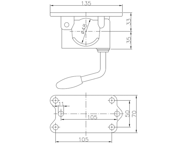 Collier de serrage pour la roue jockey WINTERHOFF KLE48-G en fonte 48 mm