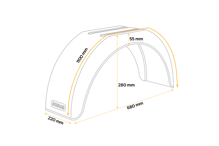 Garde-boue de remorque 14-15" DOMAR D20125 passage de roue plat 680/220 mm