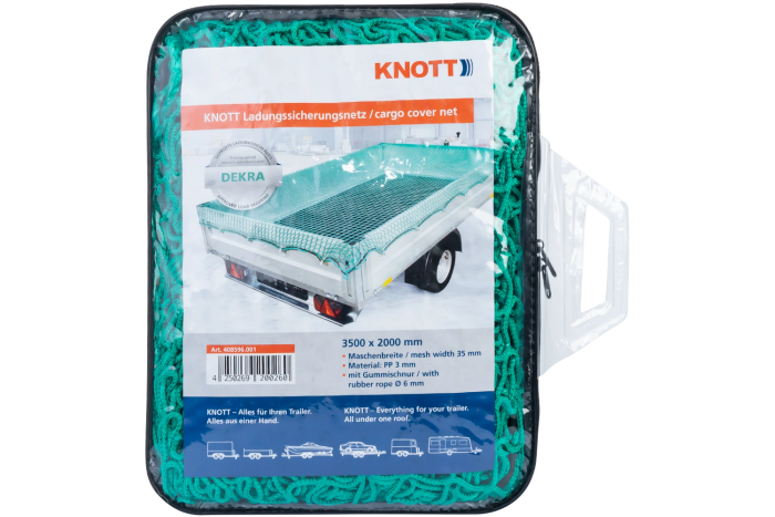 Filet de transport OUTLET KNOTT pour remorque, sécurisant le chargement, 200 x 350 cm