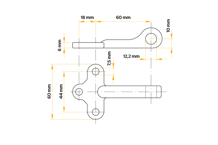 Support d'attelage latéral WINTERHOFF WVG 10-A pour attelage latéral de remorque