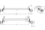 Essieu non freiné KNOTT VG7-L pour remorque UNITRAILER 750kg 1070mm 1370mm 4x100