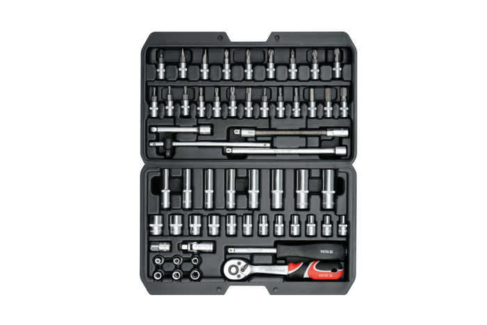 Manette, coffret à outils YATO YT-14501 1/4", 56 pièces.