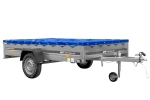 Remorque à un essieu sur ressorts 264x150 UNITRAILER GARDEN 265/R KIPP avec châssis H-0 et bâche bleue
