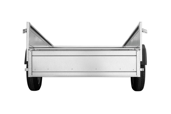 Remorque voiture simple essieu Unitrailer Garden Trailer 230 x 125 cm avec timon fixe 500/750 kg