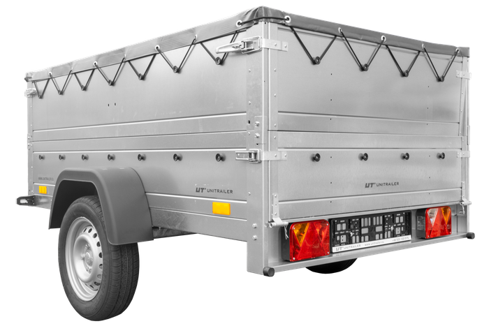 Remorque neuve 200x125 avec bâche plate, rehausses de ridelles et roue jockey - Garden Trailer 201 KIPP