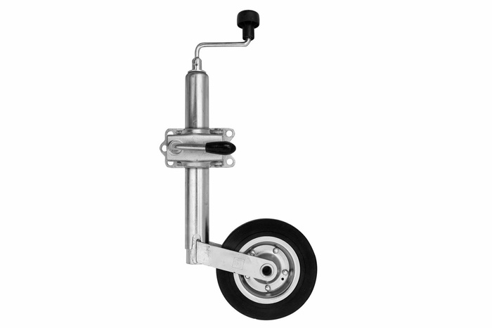 Roue jockey avec collier en fonte WINTERHOFF ST48-200VB+KLE48-G, 150 kg, 48 mm, 505-725 mm