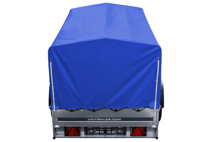 Remorque légère 230x125 UNITRAILER GARDEN 230 KIPP avec châssis H-800 et bâche bleue