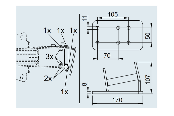 Console porte-roue jockey AL-KO pour dispositifs de dépassement 161S, 251S