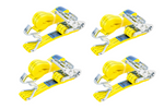 Jeu de quatre courroies de transport jaunes UNITRAIER 4 m/35 mm/2 t avec tendeur