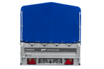 Remorque à un essieu sur ressorts 264x125 UNITRAILER FORCE 264/R KIPP avec châssis H-800 et bâche bleue