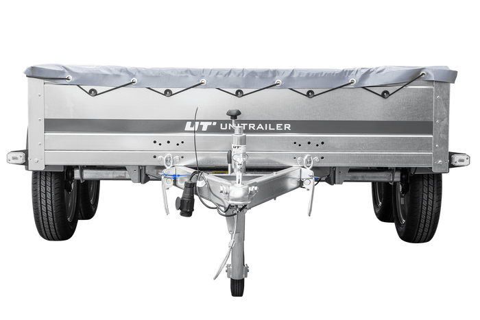 Remorque porte-voitures 264x150 UNITRAILER GARDEN 265/2 KIPP avec châssis H-0 et bâche grise