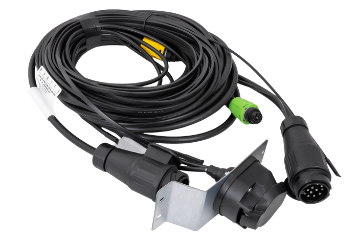 Installation électrique MANTES, faisceau remorque bateau, 11,67 m, prise 13 broches, 2 baïonnettes, 5 broches