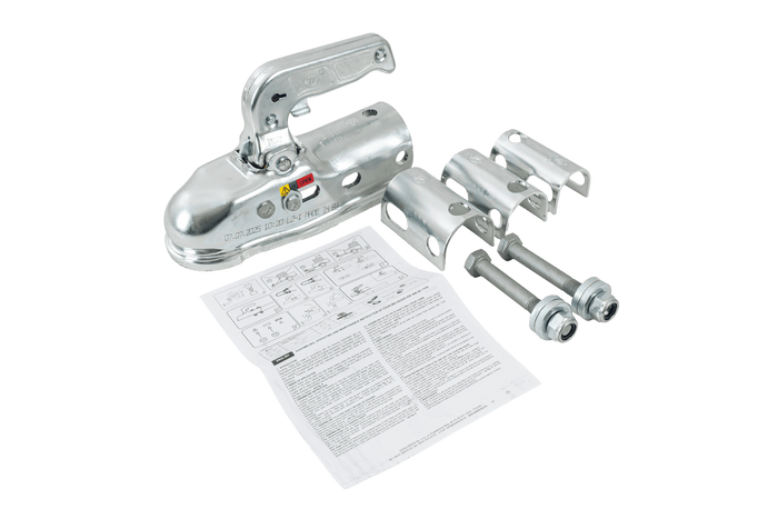Attelage à boule STEELPRESS BC-3000.1D-00-00+Z2 pour remorque de 3 000 kg avec timon tubulaire de 35 à 50 mm