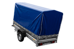 Remorque porte-voitures 264x125 UNITRAILER FORCE 264 KIPP avec châssis H-1100 et bâche bleue