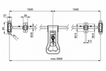 Boulon de verrouillage pour remorque porte-conteneurs STEELPRESS ZD-03 V.3, verrou de porte 3000 mm