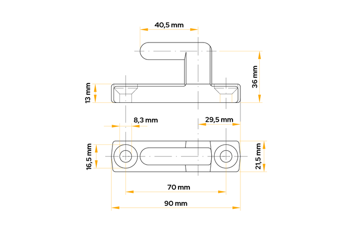 Support de charnière latérale de remorque, WINTERHOFF BSCHG 40-A