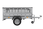 Remorque 200x125 UNITRAILER GARDEN 201 KIPP avec ridelles grillagées, châssis H-0 et bâche grise