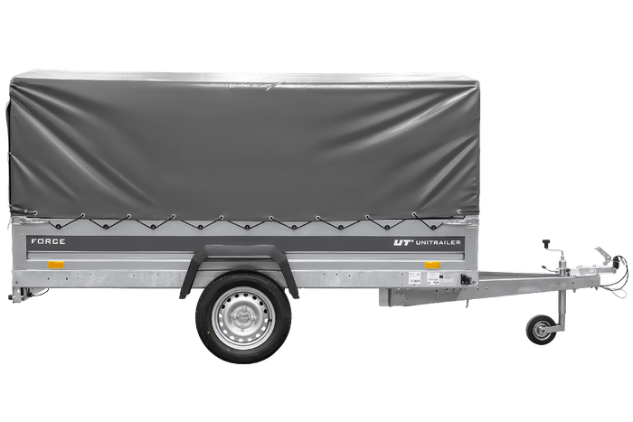 Remorque 264x125 UNITRAILER FORCE 264 KIPP avec châssis H-800 et bâche grise