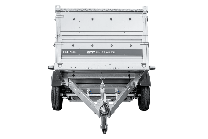 Remorque à un essieu sur ressorts 230x125 UNITRAILER FORCE 230/R KIPP avec côtés BIS et couvercle en aluminium