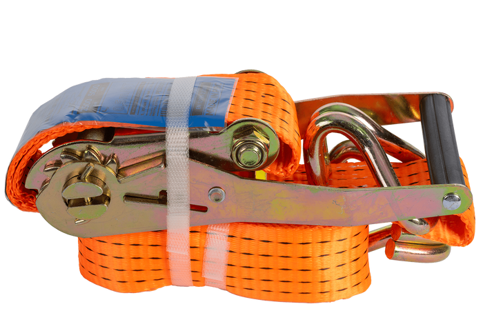 Ensemble de quatre courroies de transport UNITRAIER 3 m/50 mm/5 t orange avec tendeur