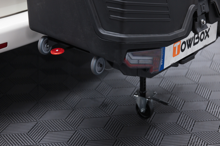 Coffre de rangement Towbox Camper Alpha noir LED (long) - coffre à bagages monté sur attelage