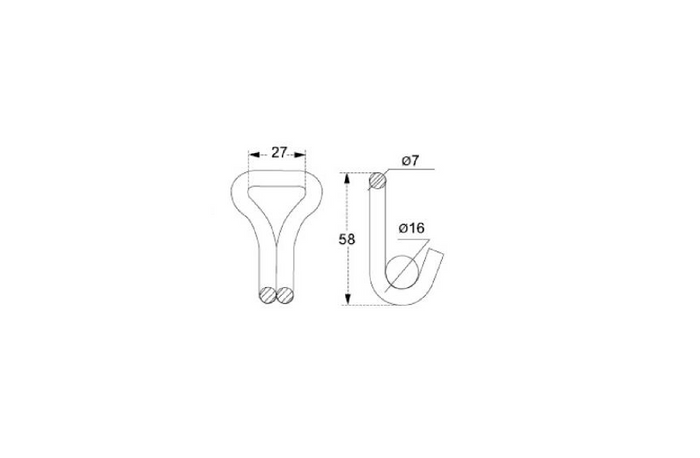 Crochet de sangle de transport UNITRAILER 25mm 1,5t
