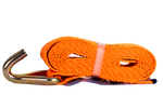 Ensemble de quatre courroies de transport UNITRAIER 3 m/50 mm/5 t orange avec tendeur