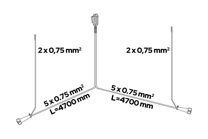 Faisceau électrique pour remorques et dépanneuses ASPÖCK installation électrique 7 m, fiche 13/8 broches, baïonnettes 2x 5 broches