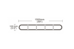 Barre de signalisation LED KAMAR DARK BLK0062, lampe clignotante à 6 modes, 1500 x 100 mm