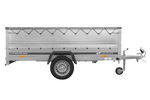 Remorque à un essieu sur ressorts 264x125 UNITRAILER GARDEN 264/R KIPP avec côtés, ridelles BIS, châssis H-0 et bâche grise