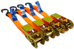 Jeu de quatre courroies de transport UNITRAILER orange 4 m/25 mm/0,68 t avec tendeur