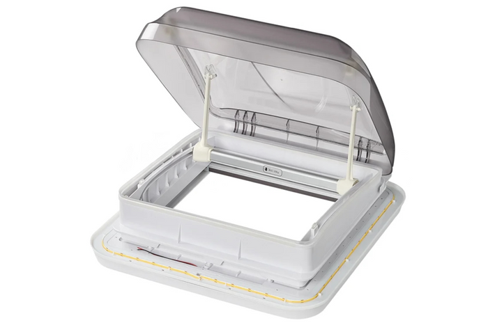 Lanterneau, fenêtre de toit ProPlus 610905V01 pour camping-car, aérateur de toit avec éclairage LED, 400 x 400 mm