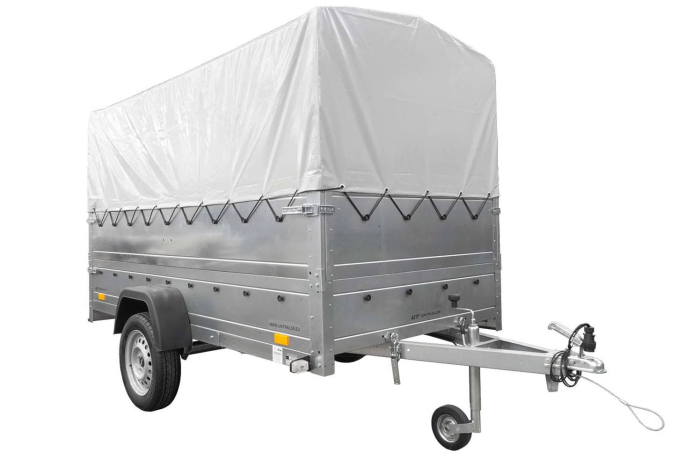 Remorque légère sur ressorts 264x125 UNITRAILER GARDEN 264/R KIPP avec côtés, ridelles BIS, châssis H-800 et bâche grise