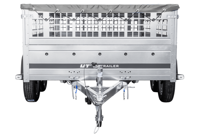 Remorque légère UNITRAILER GARDEN 265/2 KIPP 264x150 avec côtés en filet, châssis H-0 et bâche grise