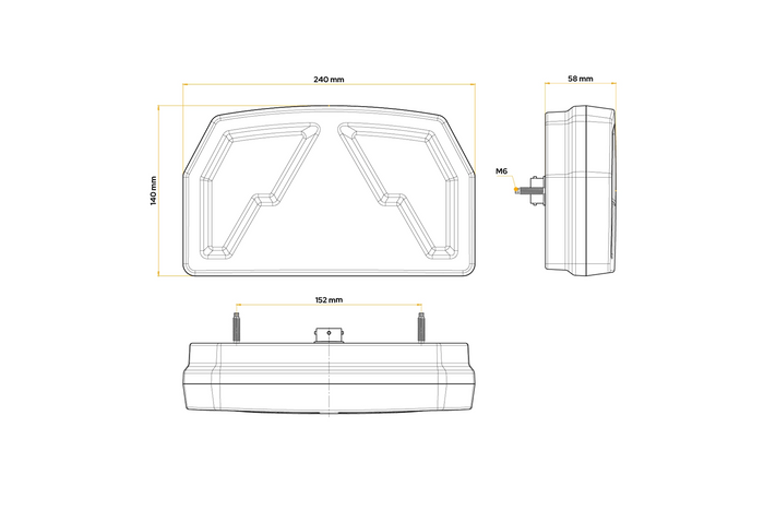 Feux arrière FRISTOM FT-372 LED à baïonnette 6 broches, 6 fonctions gauche + droite