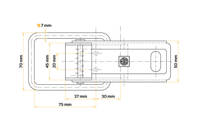 Fermeture, crochet latéral de remorque WINTERHOFF BV 70-1