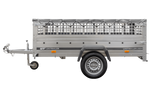 Remorque porte-voitures 230x125 UNITRAILER GARDEN 230 KIPP avec côtés en filet et bâche grise