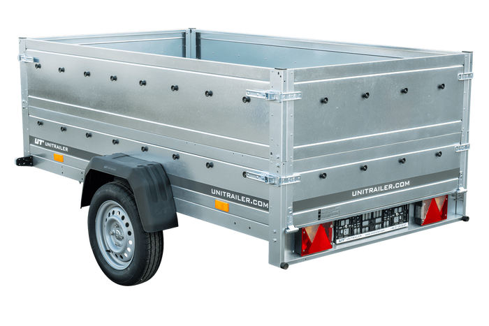Remorque à un essieu 230x125 UNITRAILER GARDEN 230 KIPP avec ridelles BIS