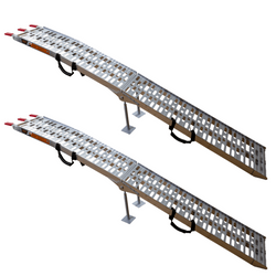 Rampes pliables UNITRAILER ALR003 en aluminium pour remorques, 221 cm, 680 kg, avec sangle et support, lot de 2