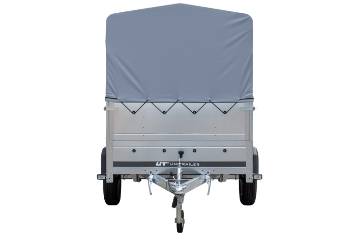 Remorque porte-voitures 230x125 UNITRAILER GARDEN 230 KIPP avec ridelles BIS, châssis H-800 et bâche grise