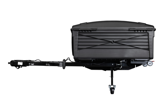 Coffre de rangement Towbox Camper Alpha noir LED (long) - coffre à bagages monté sur attelage